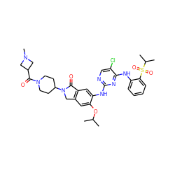 CC(C)Oc1cc2c(cc1Nc1ncc(Cl)c(Nc3ccccc3S(=O)(=O)C(C)C)n1)C(=O)N(C1CCN(C(=O)C3CN(C)C3)CC1)C2 ZINC000096177898