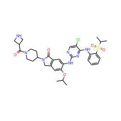 CC(C)Oc1cc2c(cc1Nc1ncc(Cl)c(Nc3ccccc3S(=O)(=O)C(C)C)n1)C(=O)N(C1CCN(C(=O)C3CNC3)CC1)C2 ZINC000096177897