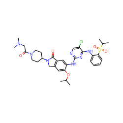 CC(C)Oc1cc2c(cc1Nc1ncc(Cl)c(Nc3ccccc3S(=O)(=O)C(C)C)n1)C(=O)N(C1CCN(C(=O)CN(C)C)CC1)C2 ZINC000096177891