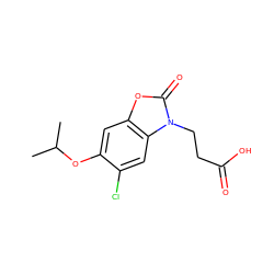 CC(C)Oc1cc2oc(=O)n(CCC(=O)O)c2cc1Cl ZINC001772618294