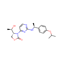 CC(C)Oc1ccc([C@H](C)Nc2nccc(N3C(=O)OC[C@@H]3[C@@H](C)O)n2)cc1 ZINC000221916966