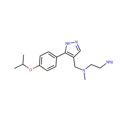 CC(C)Oc1ccc(-c2[nH]ncc2CN(C)CCN)cc1 ZINC000221189469