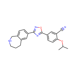 CC(C)Oc1ccc(-c2nc(-c3ccc4c(c3)CCCNC4)no2)cc1C#N ZINC000139937092