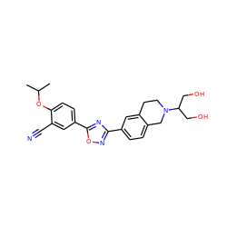 CC(C)Oc1ccc(-c2nc(-c3ccc4c(c3)CCN(C(CO)CO)C4)no2)cc1C#N ZINC000072125017