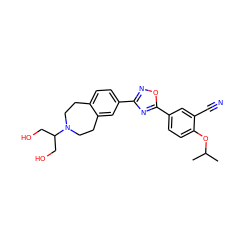 CC(C)Oc1ccc(-c2nc(-c3ccc4c(c3)CCN(C(CO)CO)CC4)no2)cc1C#N ZINC000072124606