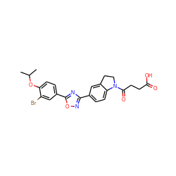 CC(C)Oc1ccc(-c2nc(-c3ccc4c(c3)CCN4C(=O)CCC(=O)O)no2)cc1Br ZINC000073196168