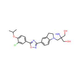 CC(C)Oc1ccc(-c2nc(-c3ccc4c(c3)CCN4CC(N)(CO)CO)no2)cc1Cl ZINC000114103059