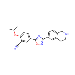 CC(C)Oc1ccc(-c2nc(-c3ccc4c(c3)CCNC4)no2)cc1C#N ZINC000118091049