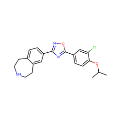 CC(C)Oc1ccc(-c2nc(-c3ccc4c(c3)CCNCC4)no2)cc1Cl ZINC000139967113