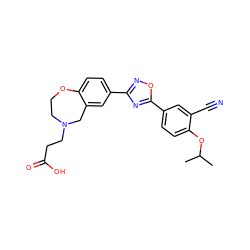 CC(C)Oc1ccc(-c2nc(-c3ccc4c(c3)CN(CCC(=O)O)CCO4)no2)cc1C#N ZINC000140000247