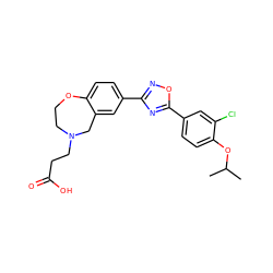 CC(C)Oc1ccc(-c2nc(-c3ccc4c(c3)CN(CCC(=O)O)CCO4)no2)cc1Cl ZINC000140000395