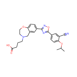 CC(C)Oc1ccc(-c2nc(-c3ccc4c(c3)CN(CCCC(=O)O)CCO4)no2)cc1C#N ZINC000140000577