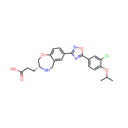 CC(C)Oc1ccc(-c2nc(-c3ccc4c(c3)CN[C@H](CCC(=O)O)CO4)no2)cc1Cl ZINC000043206425