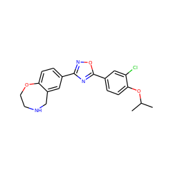 CC(C)Oc1ccc(-c2nc(-c3ccc4c(c3)CNCCO4)no2)cc1Cl ZINC000140000092