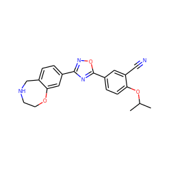 CC(C)Oc1ccc(-c2nc(-c3ccc4c(c3)OCCNC4)no2)cc1C#N ZINC000140010179