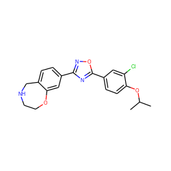 CC(C)Oc1ccc(-c2nc(-c3ccc4c(c3)OCCNC4)no2)cc1Cl ZINC000139955881