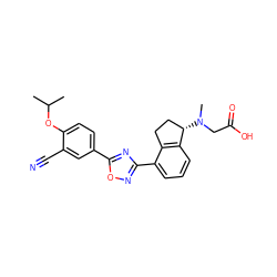 CC(C)Oc1ccc(-c2nc(-c3cccc4c3CC[C@@H]4N(C)CC(=O)O)no2)cc1C#N ZINC000202711398