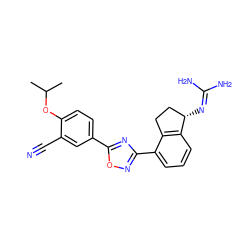 CC(C)Oc1ccc(-c2nc(-c3cccc4c3CC[C@@H]4N=C(N)N)no2)cc1C#N ZINC000198824019