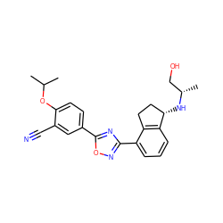 CC(C)Oc1ccc(-c2nc(-c3cccc4c3CC[C@@H]4N[C@@H](C)CO)no2)cc1C#N ZINC000118271209