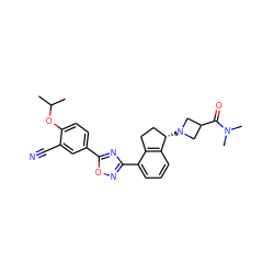 CC(C)Oc1ccc(-c2nc(-c3cccc4c3CC[C@@H]4N3CC(C(=O)N(C)C)C3)no2)cc1C#N ZINC000202706553