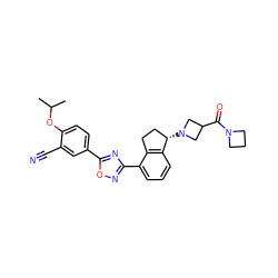 CC(C)Oc1ccc(-c2nc(-c3cccc4c3CC[C@@H]4N3CC(C(=O)N4CCC4)C3)no2)cc1C#N ZINC000202710183