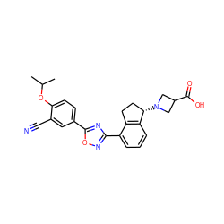 CC(C)Oc1ccc(-c2nc(-c3cccc4c3CC[C@@H]4N3CC(C(=O)O)C3)no2)cc1C#N ZINC000117408835