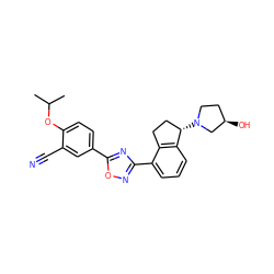 CC(C)Oc1ccc(-c2nc(-c3cccc4c3CC[C@@H]4N3CC[C@@H](O)C3)no2)cc1C#N ZINC000198847887