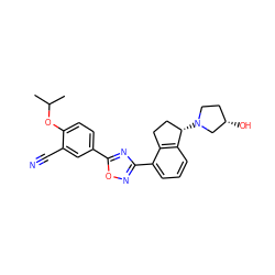 CC(C)Oc1ccc(-c2nc(-c3cccc4c3CC[C@@H]4N3CC[C@H](O)C3)no2)cc1C#N ZINC000198847923