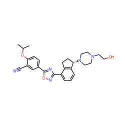 CC(C)Oc1ccc(-c2nc(-c3cccc4c3CC[C@@H]4N3CCN(CCO)CC3)no2)cc1C#N ZINC000198841259