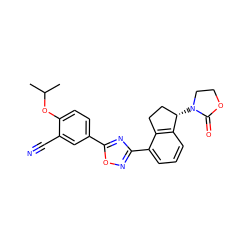 CC(C)Oc1ccc(-c2nc(-c3cccc4c3CC[C@@H]4N3CCOC3=O)no2)cc1C#N ZINC000117411552