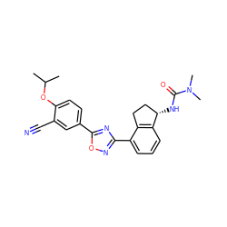 CC(C)Oc1ccc(-c2nc(-c3cccc4c3CC[C@@H]4NC(=O)N(C)C)no2)cc1C#N ZINC000202702942