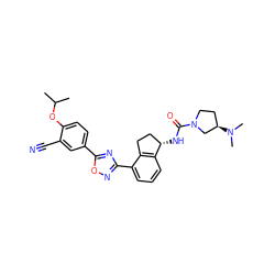 CC(C)Oc1ccc(-c2nc(-c3cccc4c3CC[C@@H]4NC(=O)N3CC[C@@H](N(C)C)C3)no2)cc1C#N ZINC000202703456