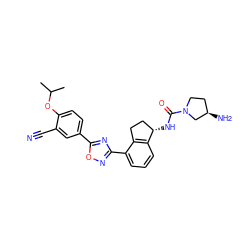 CC(C)Oc1ccc(-c2nc(-c3cccc4c3CC[C@@H]4NC(=O)N3CC[C@@H](N)C3)no2)cc1C#N ZINC000202707950