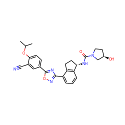 CC(C)Oc1ccc(-c2nc(-c3cccc4c3CC[C@@H]4NC(=O)N3CC[C@@H](O)C3)no2)cc1C#N ZINC000202713737