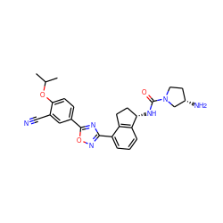 CC(C)Oc1ccc(-c2nc(-c3cccc4c3CC[C@@H]4NC(=O)N3CC[C@H](N)C3)no2)cc1C#N ZINC000202710800