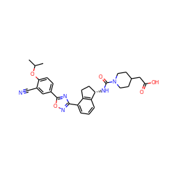 CC(C)Oc1ccc(-c2nc(-c3cccc4c3CC[C@@H]4NC(=O)N3CCC(CC(=O)O)CC3)no2)cc1C#N ZINC000202704594