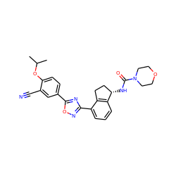 CC(C)Oc1ccc(-c2nc(-c3cccc4c3CC[C@@H]4NC(=O)N3CCOCC3)no2)cc1C#N ZINC000202703577