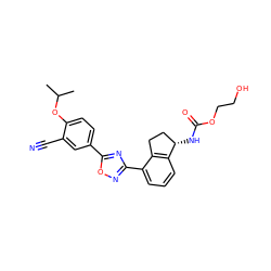 CC(C)Oc1ccc(-c2nc(-c3cccc4c3CC[C@@H]4NC(=O)OCCO)no2)cc1C#N ZINC000198843463