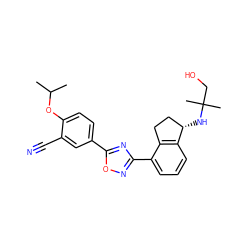 CC(C)Oc1ccc(-c2nc(-c3cccc4c3CC[C@@H]4NC(C)(C)CO)no2)cc1C#N ZINC000117397911