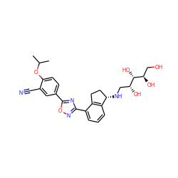 CC(C)Oc1ccc(-c2nc(-c3cccc4c3CC[C@@H]4NC[C@@H](O)[C@H](O)[C@H](O)CO)no2)cc1C#N ZINC000118274911