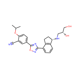 CC(C)Oc1ccc(-c2nc(-c3cccc4c3CC[C@@H]4NC[C@@H](O)CO)no2)cc1C#N ZINC000198843578