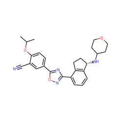 CC(C)Oc1ccc(-c2nc(-c3cccc4c3CC[C@@H]4NC3CCOCC3)no2)cc1C#N ZINC000198841221