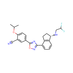 CC(C)Oc1ccc(-c2nc(-c3cccc4c3CC[C@@H]4NCC(F)F)no2)cc1C#N ZINC000198834473