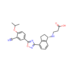 CC(C)Oc1ccc(-c2nc(-c3cccc4c3CC[C@@H]4NCCC(=O)O)no2)cc1C#N ZINC000095630866