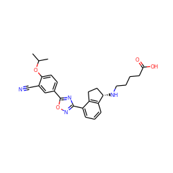 CC(C)Oc1ccc(-c2nc(-c3cccc4c3CC[C@@H]4NCCCCC(=O)O)no2)cc1C#N ZINC000198839056