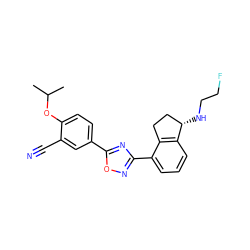 CC(C)Oc1ccc(-c2nc(-c3cccc4c3CC[C@@H]4NCCF)no2)cc1C#N ZINC000117420552