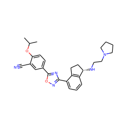 CC(C)Oc1ccc(-c2nc(-c3cccc4c3CC[C@@H]4NCCN3CCCC3)no2)cc1C#N ZINC000198841336