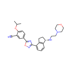 CC(C)Oc1ccc(-c2nc(-c3cccc4c3CC[C@@H]4NCCN3CCOCC3)no2)cc1C#N ZINC000198839078