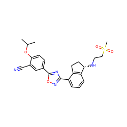 CC(C)Oc1ccc(-c2nc(-c3cccc4c3CC[C@@H]4NCCS(C)(=O)=O)no2)cc1C#N ZINC000118270393