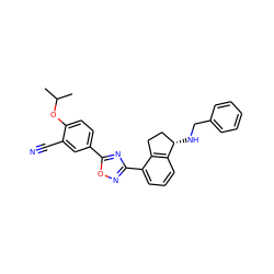 CC(C)Oc1ccc(-c2nc(-c3cccc4c3CC[C@@H]4NCc3ccccc3)no2)cc1C#N ZINC000198845916